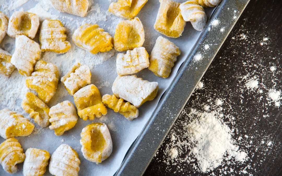 Pumpkin gnocchi: a colourful and very tasty first course