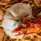 Spaghetti, fish & burrata
