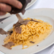 Thin ribbon noodles with black truffle